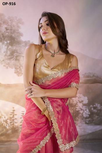 LAXMINAM OP-916 DESIGNER TWILL NET SAREE WHOLESALER IN INDIA